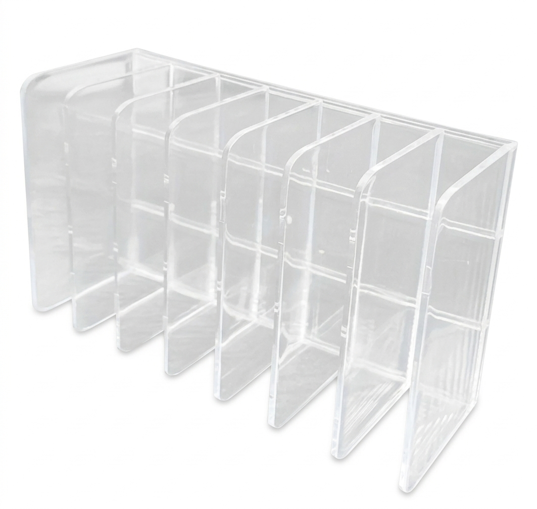 Organizador transparente de maquillaje 7 ranuras – Orden visible y acceso rápido